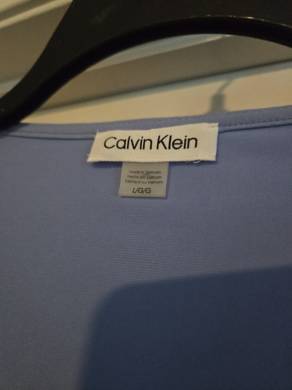 Calvin Klein Light Blue V-Neck Flutter Sleeve Tee - Picture 3 of 4
